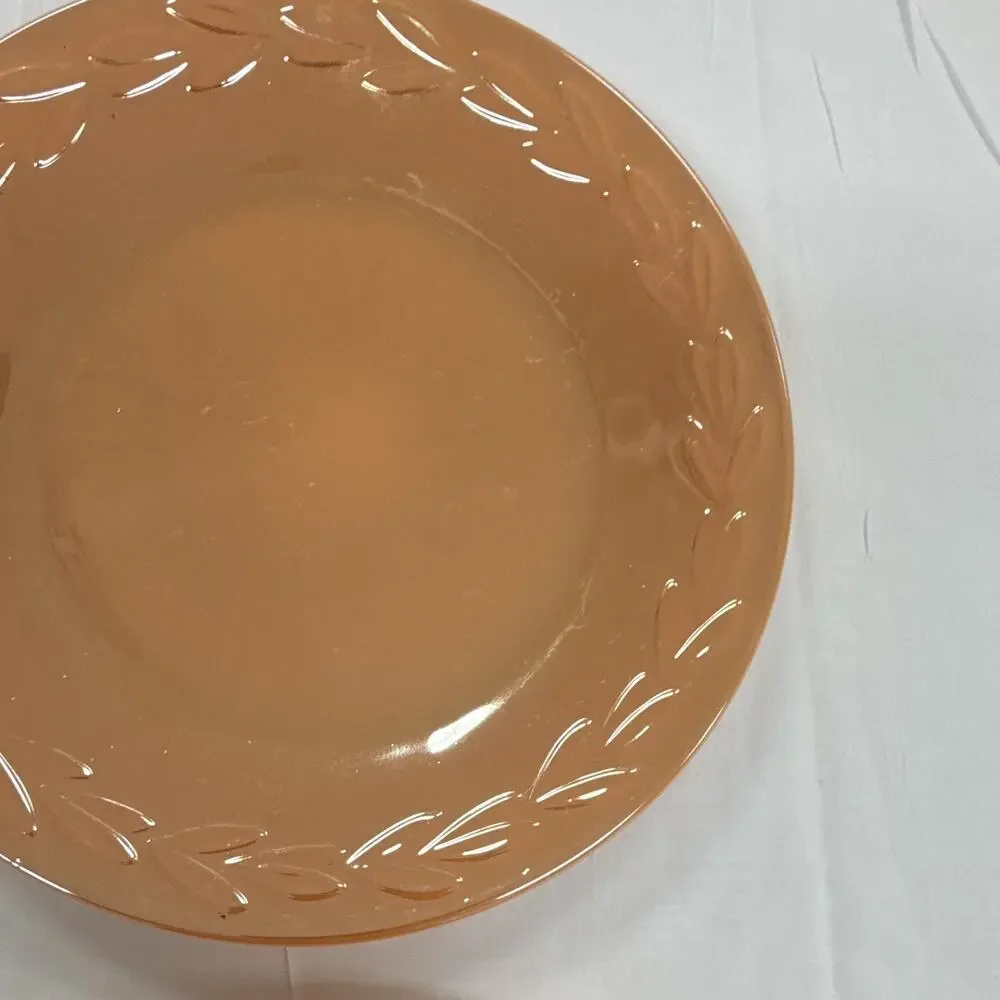 Copied - Pink Pressed Depression Glass Laurel Pattern Round Plate 9 in Glossy